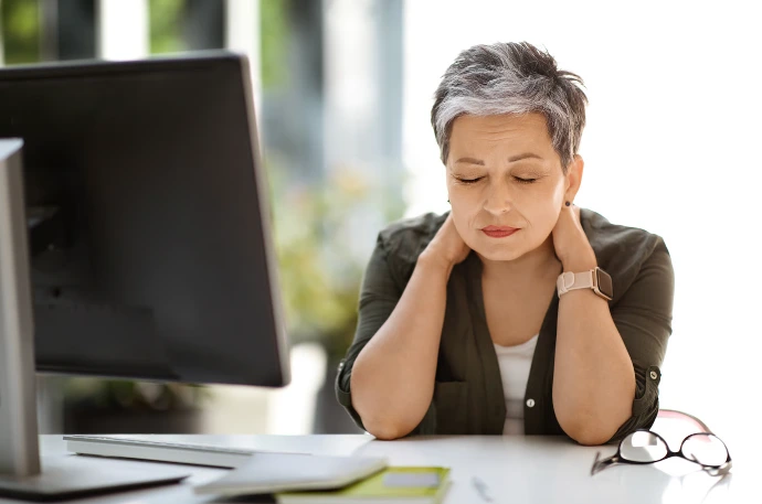 Caregiver experiencing stress and burnout while working remotely